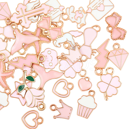 40Pcs 20 Styles Alloy Enamel Pendants ENAM-SC0010-01-1