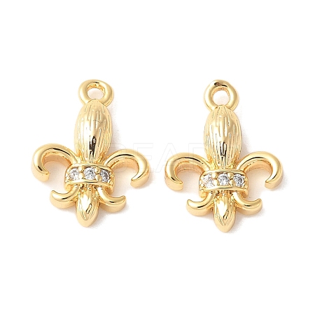 Brass Micro Pave Clear Cubic Zirconia Pendants X-KK-U064-10G-1