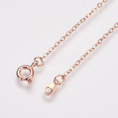 Brass Cable Chain Necklaces X-SW028-RG-1