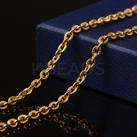 Ion Plating(IP) 304 Stainless Steel Textured Cable Chains CHS-H007-46G-1