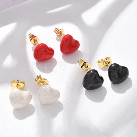 Brass Stud Earrings EJEW-F359-06G-1