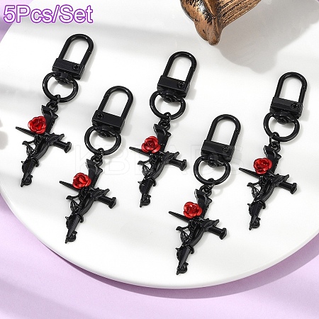 Cross Alloy Pendants Decoration HJEW-YW00061-04-1