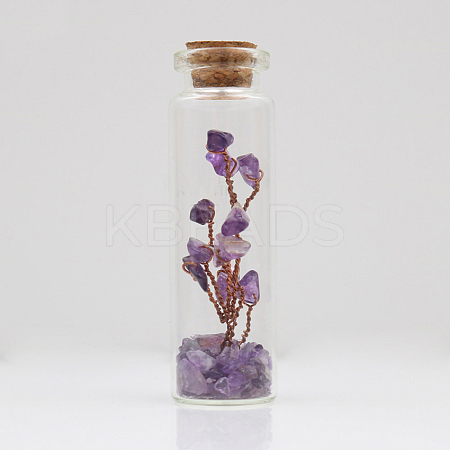 Glass Wishing Bottle Decorations TREE-PW0002-08I-1