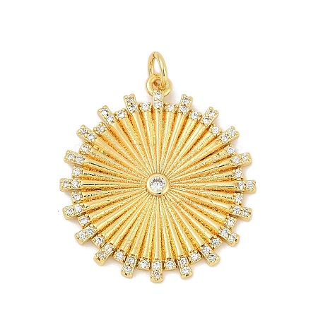 Brass Micro Pave Cubic Zirconia Pendants KK-U055-26G-1