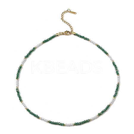 Glass Beaded Necklaces NJEW-P297-01G-05-1