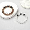 Natural White Jade Round Beaded Stretch Bracelet BJEW-SW00077-12-2