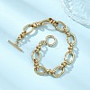 304 Stainless Steel Oval Link Chain Bracelets for Women BJEW-JB12855-01-1