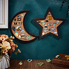 Moon Star Wall Mounted Brooch Jewelry Display Cork Tray AJEW-WH0060-20-5