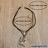 Oval with Flat Round Alloy with Imitation Leather Cord Pendant Necklaces FS-WGE6D6A-01-2