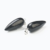 Natural Obsidian Pointed Pendants G-F705-01B-P-3