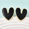 Heart 201 Stainless Steel Enamel Stud Earrings EJEW-Z151-12G-02-5