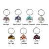 7Pcs Natural & Synthetic Gemstone Keychain KEYC-JKC01229-1