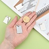 Non-Tarnish 201 Stainless Steel Rectangle Mirror Polished Finish Stamping Blank Tag Pendants LS-STAS-S030-01-4