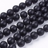 Natural Black Stone Bead Strands G-R193-01-12mm-1