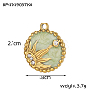 304 Stainless Steel Micro Pave Cubic Zirconia Pendants STAS-OY008-64G-5