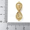 Rack Plating Brass Clear Cubic Zirconia Infinity Connector Charms KK-A234-036G-01-3