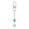 Flower Acrylic & Dyed Natural Jade Beads Pendant Decorations HJEW-JM02884-2