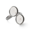 Non-Tarnish 304 Stainless Steel Open Cuff Ring Findings STAS-E124-05C-P-2