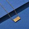 304 Stainless Steel 11:11 Number Rectangle Pendant Necklace with Cable Chains for Women LS-NJEW-NH0001-04G-1