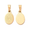 Ion Plating(IP) Oval with Virgin Mary & Word 304 Stainless Steel Charms LS-STAS-I036-12-3
