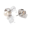 Natural Pearl Stud Earrings for Women EJEW-C083-07A-P-2