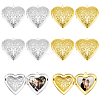 12Pcs 2 Colors Brass Locket Pendants KK-GA0001-83-1