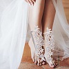 4 Pairs 2 Colors Nylon Embroidery Lace Anklet with Toe Ring AJEW-CP0007-42-5