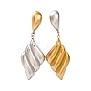 304 Stainless Steel Dangle Stud Earrings EJEW-K296-02GP-03-2