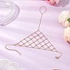 304 Stainless Steel Bar Link Triangle Mesh Toe Ring Anklets for Women AJEW-AN00664-1