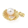 Brass Pave Cubic Zirconia Pendants KK-H076-02G-2