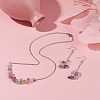 Natural Fluorite Chips Beaded Jewelry Set SJEW-JS01231-02-2