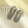 304 Stainless Steel Tassel Chain Stud Earrings for Women EJEW-U023-07P-1