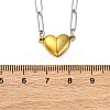 304 Stainless Steel Double-Sided Magnetic Heart Pendant Paperclip Chain Necklaces LS-NJEW-U028-02G-5