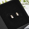 Brass Micro Pave Clear Cubic Zirconia Stud Earrings EJEW-R016-01G-02-4