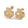 304 Stainless Steel Hollow Flower Stud Earrings LS-EJEW-A138-06G-4