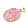 Brass Micro Pave Cubic Zirconia Enamel Pendants KK-L239-044G-2