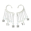 Brass Star & Glass Star Tassel Earrings EJEW-JE06002-1