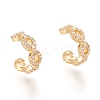 Brass Micro Pave Clear Cubic Zirconia Cuff Earrings EJEW-M195-09G-1