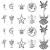 50Pcs 10 Style Tibetan Style Alloy Pendants TIBEP-CJ0003-48-1