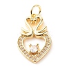 Brass Micro Pave Clear Cubic Zirconia Pendants X-ZIRC-P094-07G-RS-1