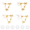 24Pcs 4 Styles 316 Surgical Stainless Steel Clip-on Earring Converters Findings STAS-SC0010-35G-6