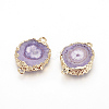 Natural Dyed Quartz Links connectors G-P399-A05-2