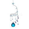 Glass Teardrop Hanging Suncatchers HJEW-TA00413-02-1