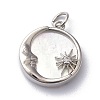 Rack Plating Brass Micro Pave Clear Cubic Zirconia Pendants X-ZIRC-L091-084P-1