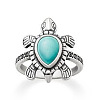 Retro Alloy and Synthetic Turquoise Finger Rings FS-WG1C352-04-2