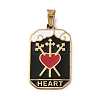 Ion Plating(IP) 304 Stainless Steel Enamel Pendants STAS-Q003-01G-020-1