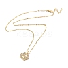 Paw Print Brass Micro Pave Cubic Zirconia Pendant Necklaces for Women NJEW-A015-03KCG-2