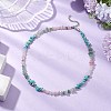 Natural Howlite & Apatite & Quartz Crystal Chip Beaded Necklaces NJEW-JN05099-05-2
