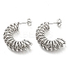 Non-Tarnish 304 Stainless Steel Spiral Stud Earrings EJEW-B023-20P-1