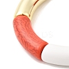 Opaque Colored Chunky Curved Tube Beads Stretch Bracelets Set BJEW-SW00017-2